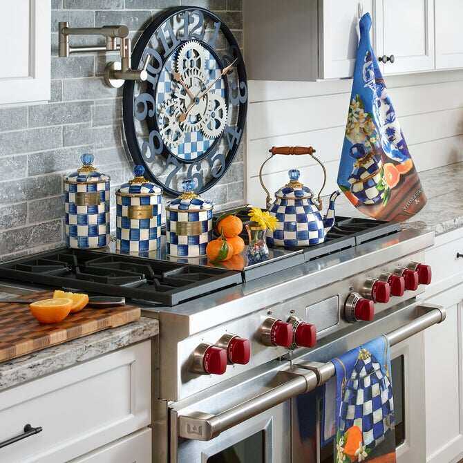 Royal Check Enamel Canisters