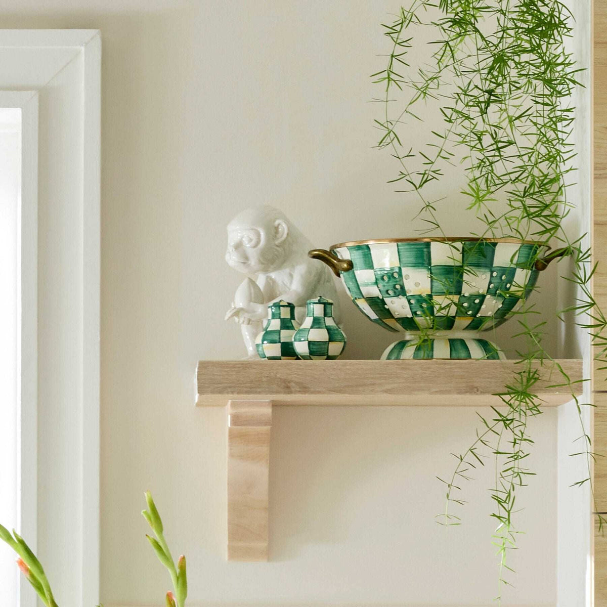 MacKenzie-Childs Emerald Check Salt & Pepper Shakers