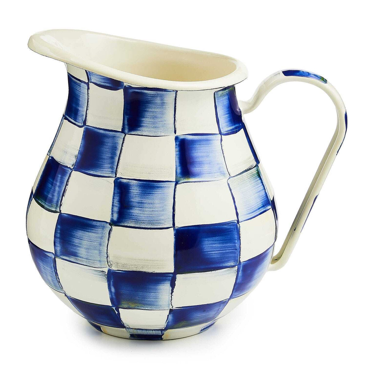 MacKenzie-Childs Royal Check Enamel Pitcher (2.84 liters)