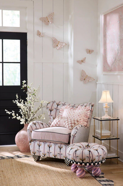 Rosy Check Wall Decor Butterfly Duo