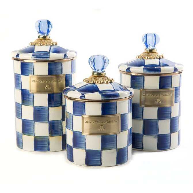 Royal Check Enamel Canisters