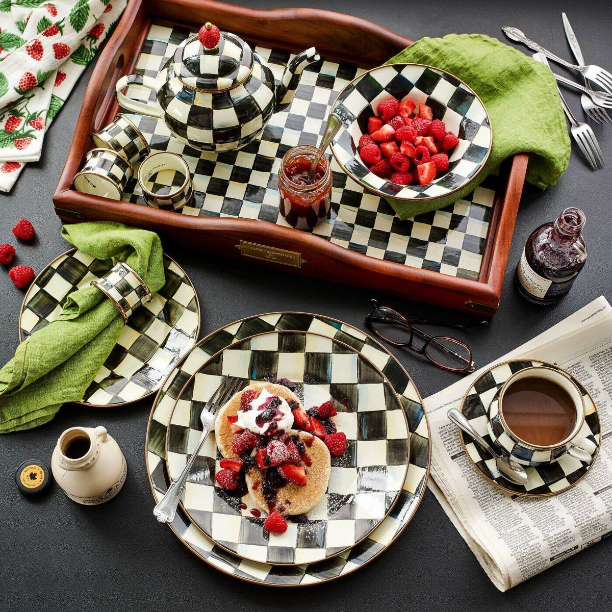 MacKenzie-Childs Courtly Check 4 Cup Teapot