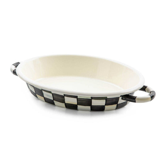 Mackenzie-Childs Courtly Check Medium Oval Gratin Dish