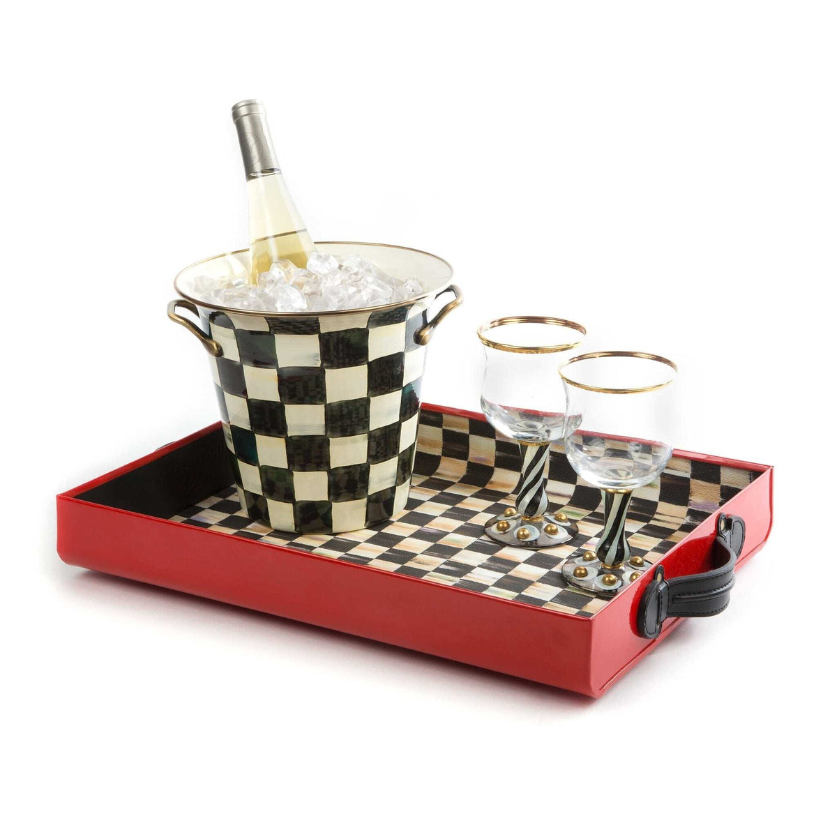 Courtly Check Design Enamel Wine Cooler