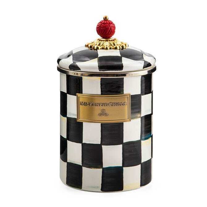 Courtly Check Enamel Canisters