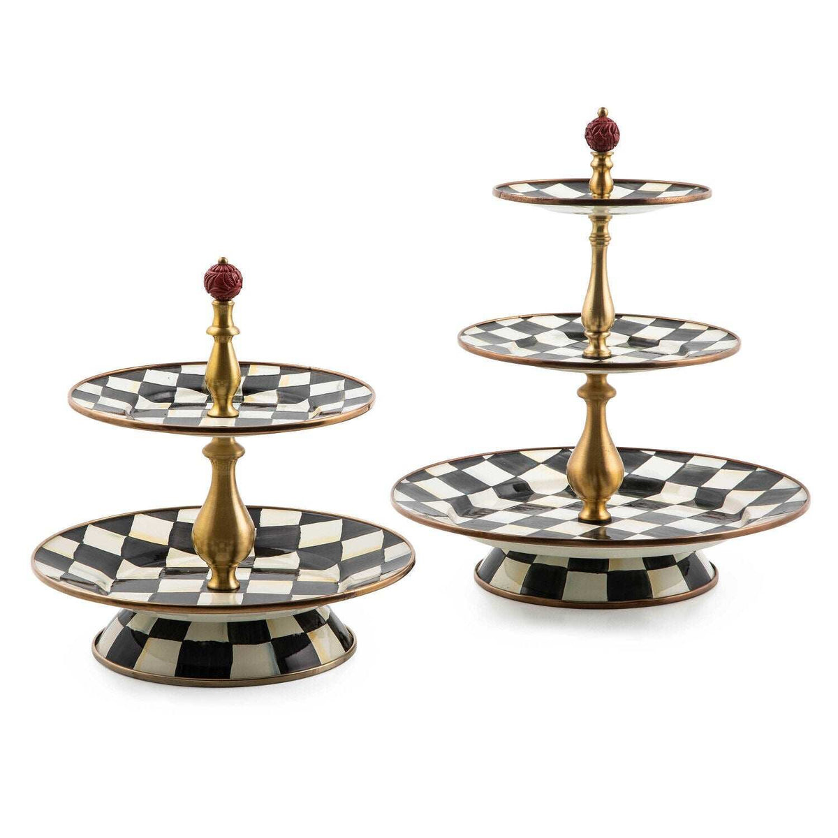 Courtly Check Enamel Three Tier Sweet Stand