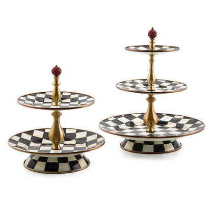 Courtly Check Enamel Two Tier Sweet Stand