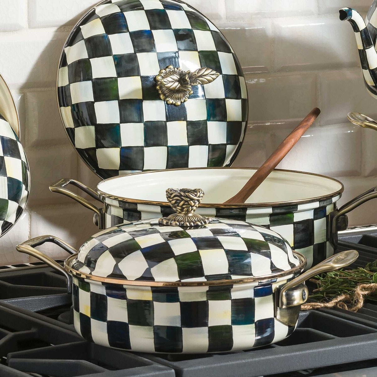 Courtly Check Enamel 3 Qt. Casserole