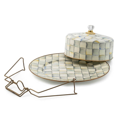 Sterling Check Cake Carrier by MacKenzie-Childs