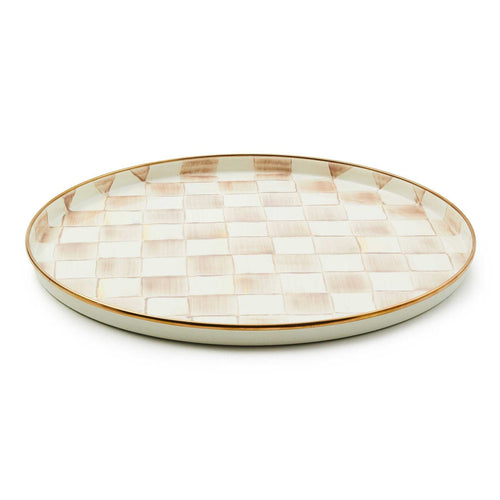 Mocha Check Round Tray by MacKenzie-Childs