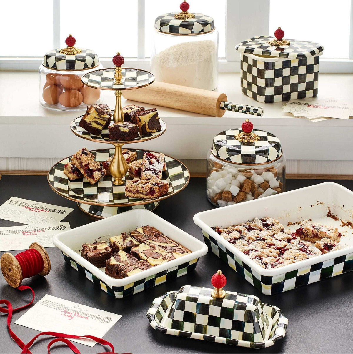 Courtly Check Enamel Butter Box by Mackenzie-Childs