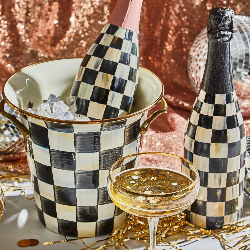 Courtly Check Design Enamel Wine Cooler