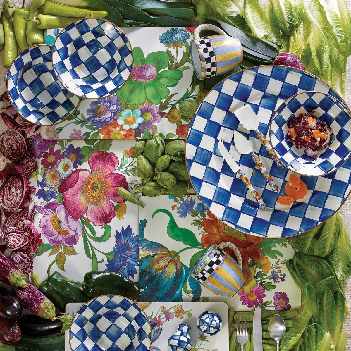 Royal Check Enamel BREAKFAST BOWL Blue - 19.05cm