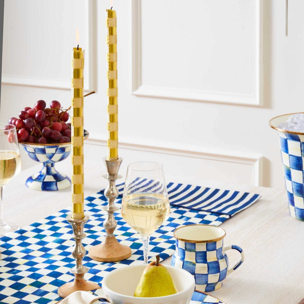 Royal Check Enamel Compote - Small